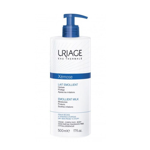 Uriage Xerose Emollient Moisturizing and Soothing Milk for Face and Body for Irritated and Dry Skin 16.91 fl oz (500 ml)