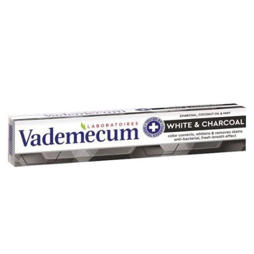 Vademecum White and Charcoal Whitening Toothpaste with Activated Charcoal 2.54 fl oz (75 ml)