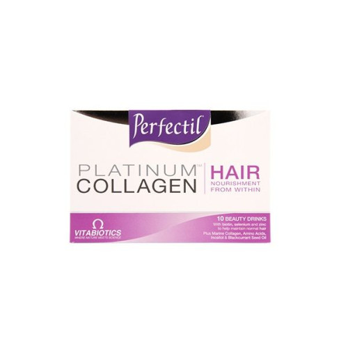 Vitabiotics Perfectil Platinum Collagen Drinking Vials for Healthy Hair Skin and Nails Orange 16.91 fl oz (500 ml) 10 Drinking Vials