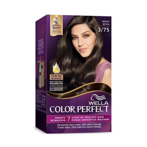 Wella Color Perfect Permanent Cream Hair Dye for Rich Color Mocha 3/75