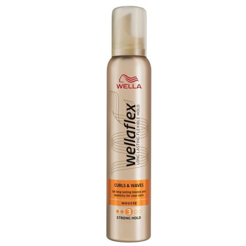 Wellaflex Curls and Waves 3 Volumizing Hair Mousse Strong Hold 6.76 fl oz (200 ml)
