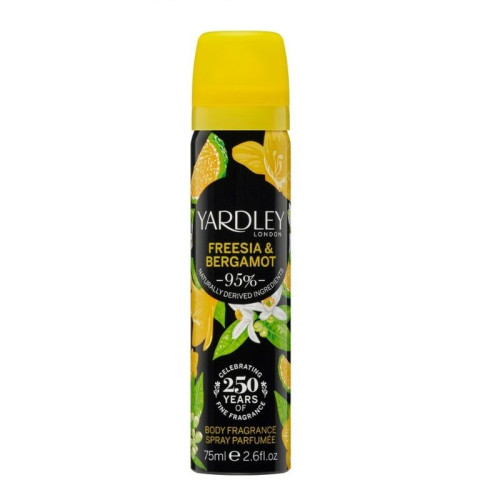 Yardley London Freesia and Bergamot Deodorant Spray for Women 2.54 fl oz (75 ml)