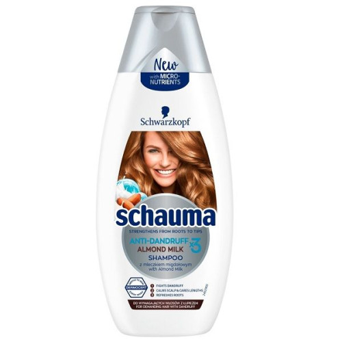 Schauma Triple Action Anti-Dandruff Shampoo with Almond Oil 13.53 fl oz (400 ml)