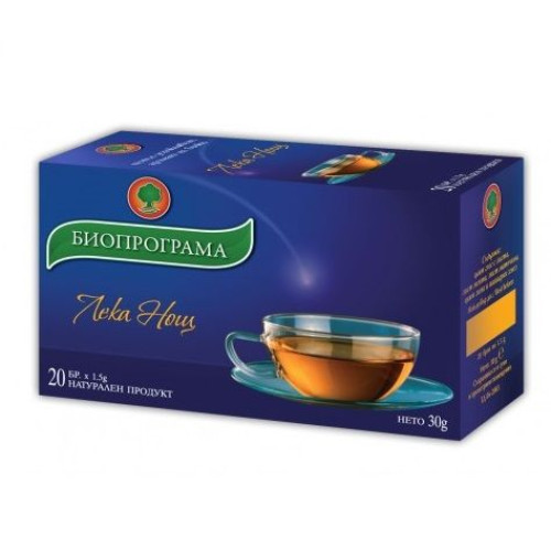 Bioprogramme Organic Good Night Tea for Peaceful Sleep and Relaxation 0.05 oz (1.5 g) 20 Filter Bags