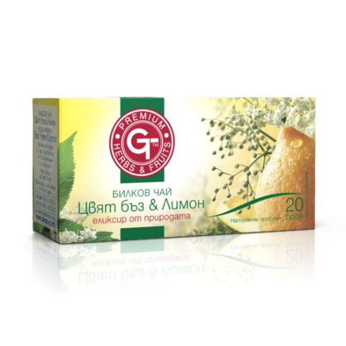 GT Herbal Tea with Elderflower and Lemon for High Immunity 0.05 oz (1.5 g) 20 Filter Bags