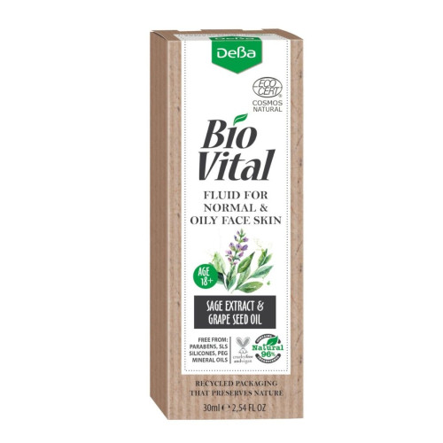 Deva Biovital Hydrating Natural Face Fluid for Normal and Oily Skin 1.01 fl oz (30 ml)
