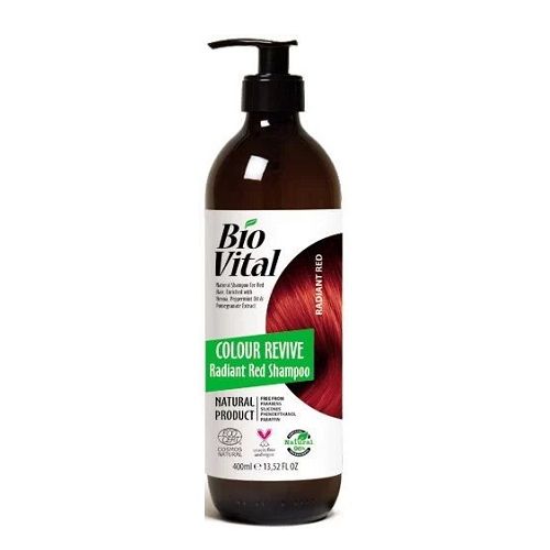 Deva Bio Vital Color Revive Natural Shampoo for Maintaining Red Hair Color 13.53 fl oz (400 ml)