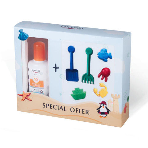 Eucerin Sensitive Protect Promo Set for Children Sunscreen Spray SPF 50+ Beach Toys
