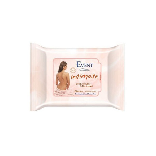Event Intimate Wet Wipes for Delicate Areas with Tea Tree and Lactic Acid 20 pcs