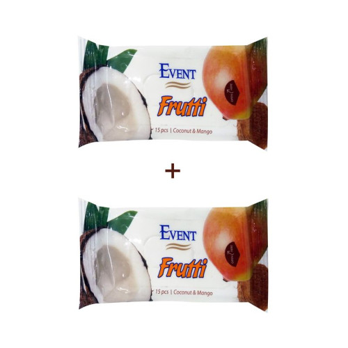 Event Frutti Promo Set of Moisturizing Wet Wipes with Coconut and Mango Scent 30 pcs