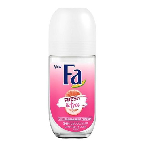 Fa Fresh and Free Grapefruit and Lychee Roll-On Anti-Perspirant for Women with Grapefruit and Lychee Scent 1.69 fl oz (50 ml)