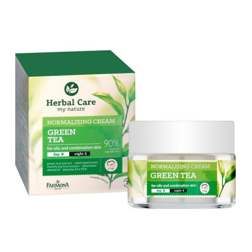 Jantar Farmona Herbal Care Mattifying Face Cream with Green Tea for Oily and Combination Skin 1.69 fl oz (50 ml)