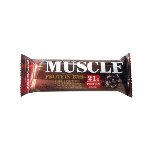 Muscle Protein Bar Protein Dessert with Stevia and Biscuit Flavor 2.47 oz (70 g)