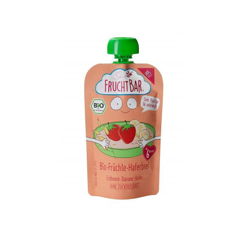 Fruchtbar Organic Oatmeal Puree with Banana and Strawberry 4.23 oz (120 g) - 3270