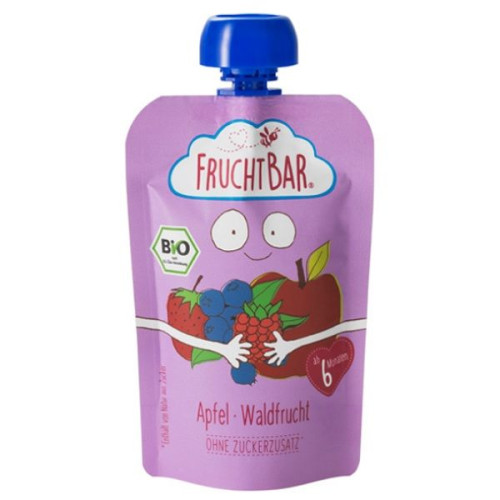 Fruchtbar Organic Puree Wild Berries and Apple for Children 6+ Months 3.53 oz (100 g) - 3420