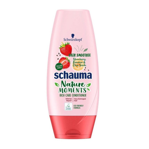 Schauma Nature Moments Repairing Conditioner for Severely Damaged Hair Strawberry Banana and Chia Extract 6.76 fl oz (200 ml)