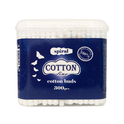 Cotton Line Spiral Ear Sticks 300 pcs