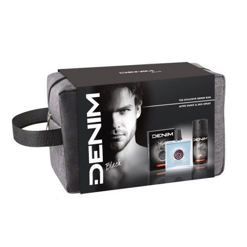 Denim Black Promo Set for Men After Shave Lotion Deodorant and Gift Bag
