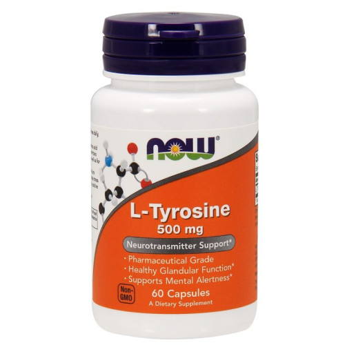 Now Foods L-Tyrosine for Severe Stress and Chronic Fatigue 500 mg 60 Capsules