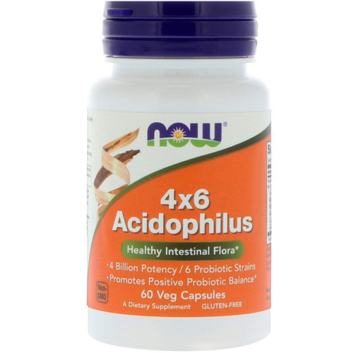 Now Foods Acidophilus 46 Probiotic for a Healthy Stomach and Peristalsis 60 Capsules