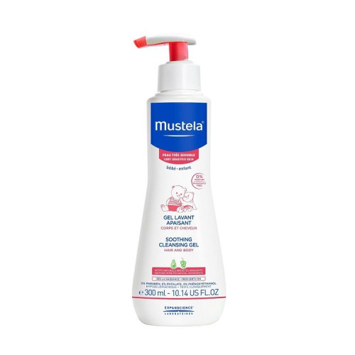Mustela Moisturizing Cleansing Gel for Hair and Body for Babies and Children Perfume-Free 10.14 fl oz (300 ml)