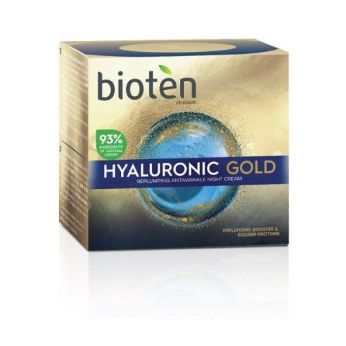 Bioten Hyaluronic Gold Firming Night Cream for Effective Anti-Wrinkle Care 1.69 fl oz (50 ml)