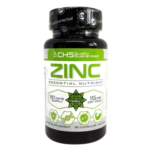 Cvetita Herbal Zinc Dietary Supplement 15 mg 80 Capsules
