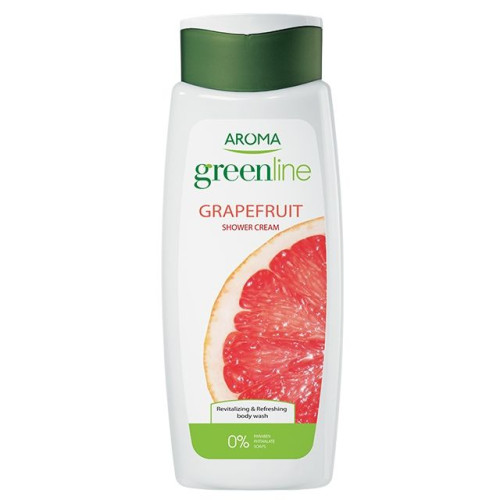 Aroma Greenline Daily Hydrating Shower Cream for Body with Grapefruit 13.53 fl oz (400 ml)