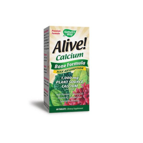 Nature's Way Alive Calcium Natural Calcium for Osteoporosis and Arthritis 295 mg 60 Capsules