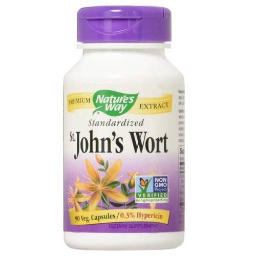 Nature's Way St. John's Wort Yellow St. John's Wort for Insomnia and Stress with Serotonin 420 mg 90 Capsules