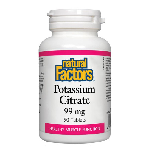 Natural Factors Potassium Tablets for a Healthy Urinary System Water Balance and Kidneys 90 Tablets