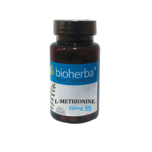 Bioherba L-Methionine for Healthy Liver and Fat Burning 350 mg 60 Capsules