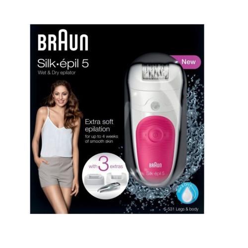 Braun Sillk Epil 5-531 Wireless and Waterproof Photoepilation Hair Removal System 1 pc