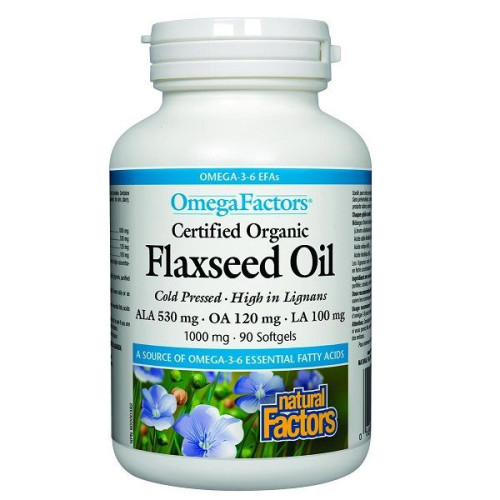 Natural Factors Flaxseed Oil for a Healthy Heart and Arteries 90 Capsules