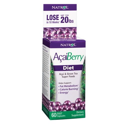 Natrol Acaiberry Diet for a Perfect Figure and Weight Normalization 500 mg 60 Capsules