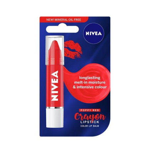 Nivea Lip Balm Crayon Poppy 0.11 oz (3 g)