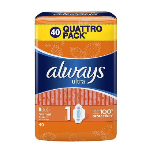 Always Ultra Normal Mega Daily Sanitary Pads with Wings 40 pcs