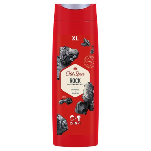 Old Spice Rock Refreshing Shower Gel + Shampoo 2-in-1 for Men Toning Effect 13.53 fl oz (400 ml)