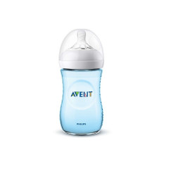 Philips Avent Natural Natural Slow Blue Bottle with three-hole Teat for Children 1+ Months for Feeding 8.79 fl oz (260 ml)