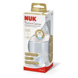 Nuk Nature Sense Plastic Bottle with Soft Silicone Teat Size M 6-18 Months 8.79 fl oz (260 ml)