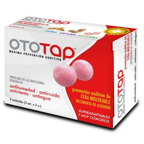 Ototap Wax Earplugs with Reusable Case Set of 6 pcs