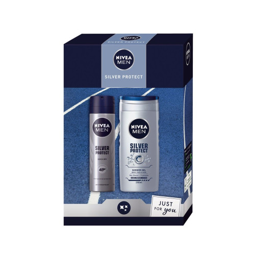 Nivea Promo Men's Set Silver Protect Body Shower Gel + Deodorant Anti-Perspirant Spray