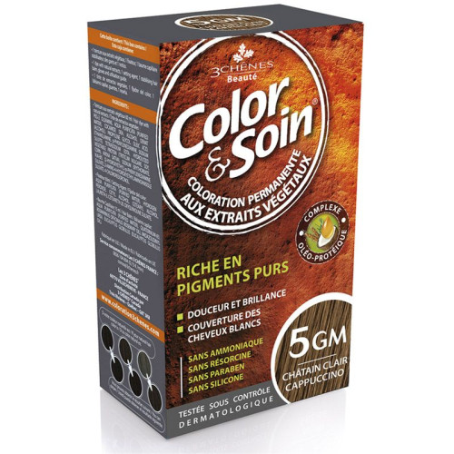 3Chenes Color and Soin Ammonia-Free Hair Dye Color 5GM Cappuccino 4.56 fl oz (135 ml)