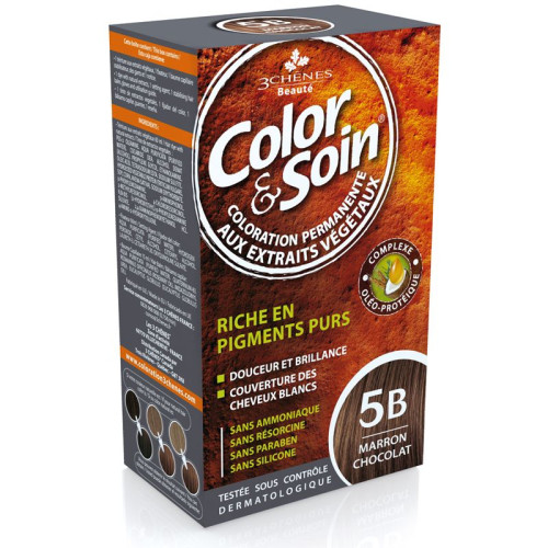 3Chenes Color and Soin Ammonia-Free Hair Dye Color 5B Chocolate 4.56 fl oz (135 ml)