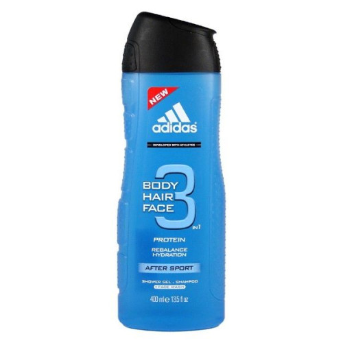 Adidas After Sport 3-in-1 Protein Men's Shower Gel for Hair and Body with Protein and Citrus Fragrance 13.53 fl oz (400 ml)