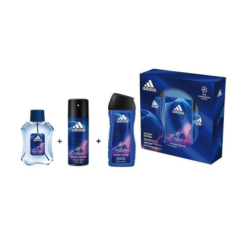 Adidas Champions League Promo Set for Men Eau De Toilette Shower Gel and Deodorant