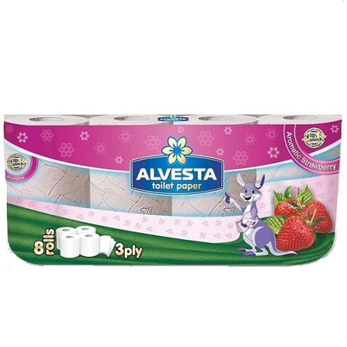 Alvesta Aromatic Toilet Paper Strawberry Gold Strawberry 8 Rolls