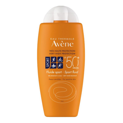 Avene Eau Thermale Sport Waterproof Sunscreen Fluid SPF 50+ for Sensitive Skin and During Sports 3.38 fl oz (100 ml)