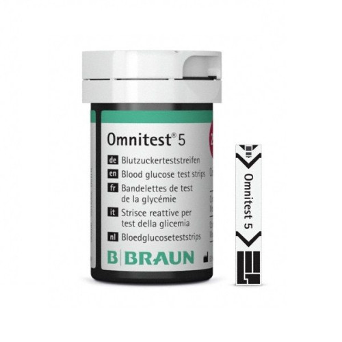 B Braun Omnitest 5 Blood Sugar Test Strips 50 pcs