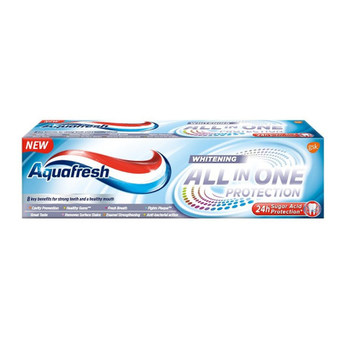 Aquafresh All in One Protection Whitening Toothpaste for Comprehensive Protection Gentle Polishing and Whitening 2.54 fl oz (75 ml)